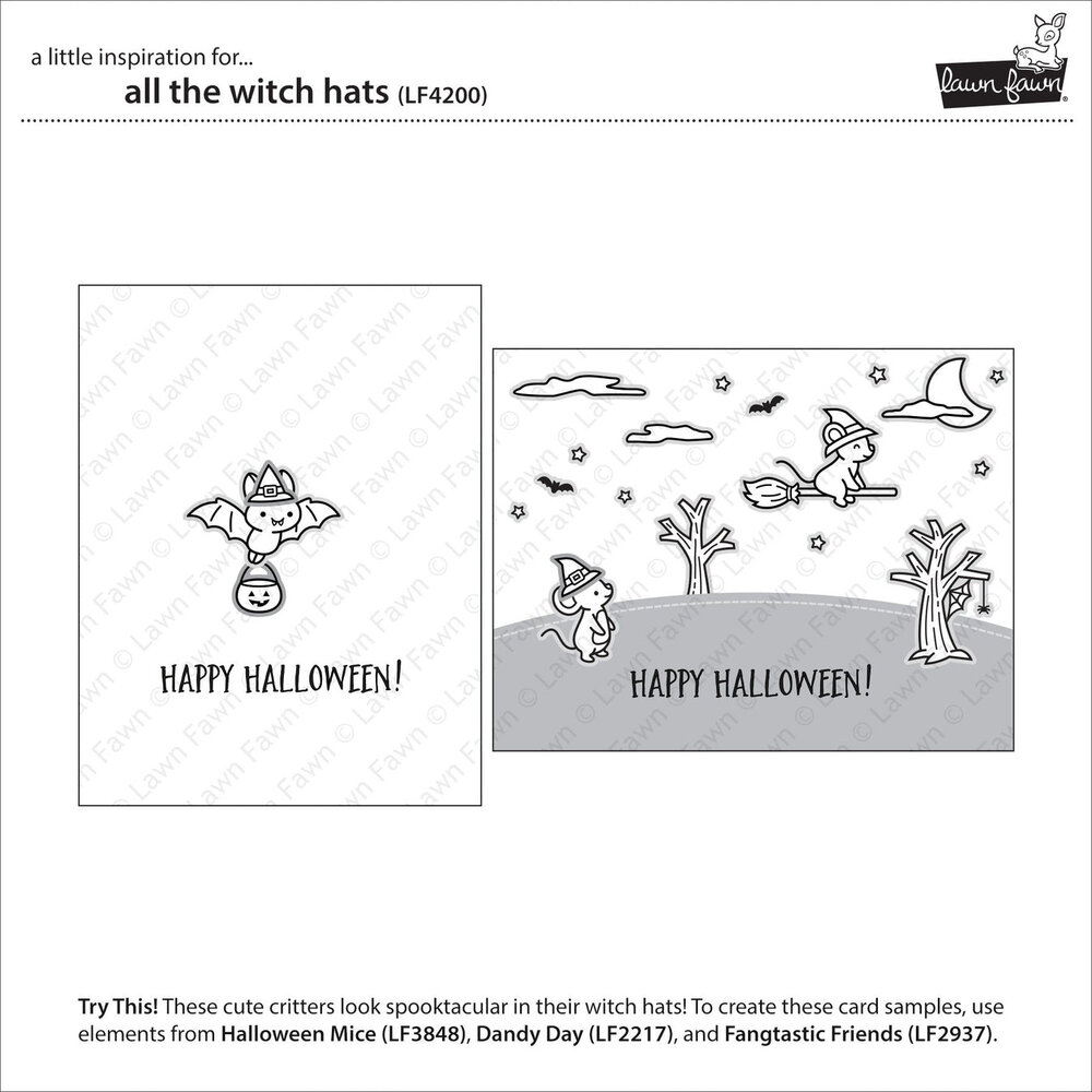 Lawn Fawn All the Witch Hats Clear Stamps (LF4200) Lawn Fawn All the Witch Hats Clear Stamps (LF4200)