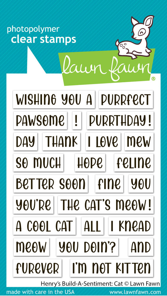 Lawn Fawn Henry's Build-A-Sentiment Cat Clear Stamps (LF4203) Lawn Fawn Henry's Build-A-Sentiment Cat Clear Stamps (LF4203)