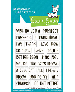 Lawn Fawn Henry's Build-A-Sentiment Cat Clear Stamps (LF4203) Lawn Fawn Henry's Build-A-Sentiment Cat Clear Stamps (LF4203)