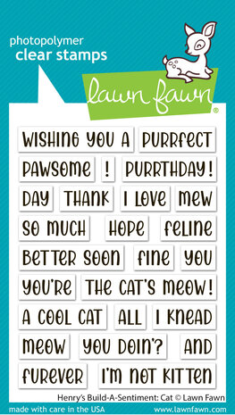 Lawn Fawn Henry's Build-A-Sentiment Cat Clear Stamps (LF4203) Lawn Fawn Henry's Build-A-Sentiment Cat Clear Stamps (LF4203)
