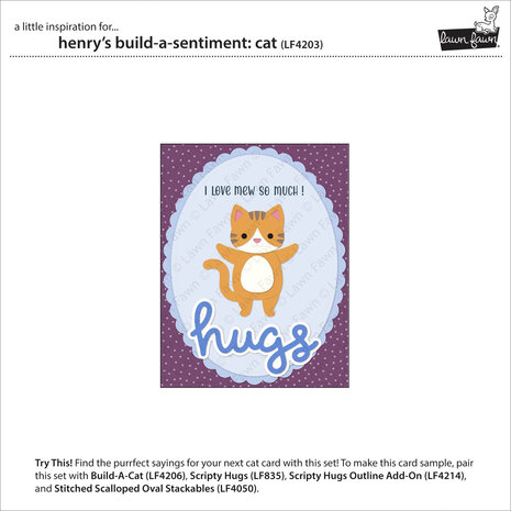 Lawn Fawn Henry's Build-A-Sentiment Cat Clear Stamps (LF4203) Lawn Fawn Henry's Build-A-Sentiment Cat Clear Stamps (LF4203)