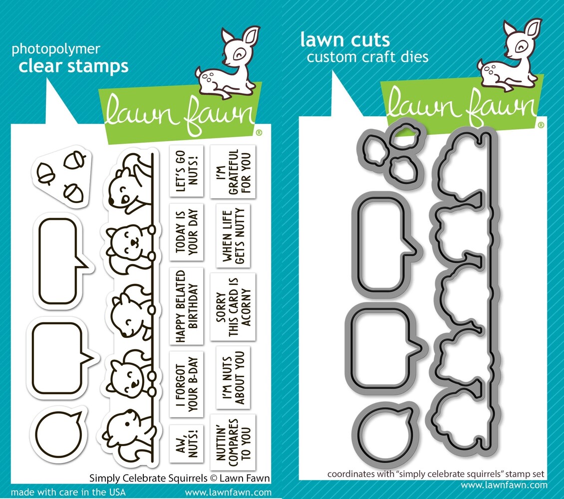 Lawn Fawn Simply Celebrate Squirrels Stamp & Die DUO (LF3882) Lawn Fawn Simply Celebrate Squirrels Stamp & Die DUO (LF3882)