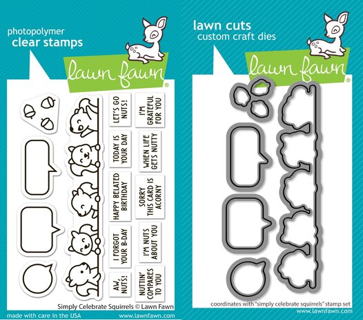 Lawn Fawn Simply Celebrate Squirrels Stamp & Die DUO (LF3882) Lawn Fawn Simply Celebrate Squirrels Stamp & Die DUO (LF3882)
