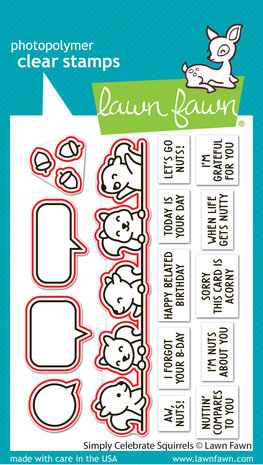 Lawn Fawn Simply Celebrate Squirrels Stamp & Die DUO (LF3882) Lawn Fawn Simply Celebrate Squirrels Stamp & Die DUO (LF3882)