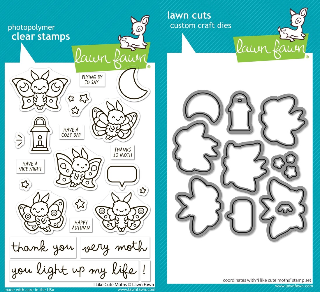 Lawn Fawn I Like Cute Moths Stamp & Die DUO (LF4193) Lawn Fawn I Like Cute Moths Stamp & Die DUO (LF4193)