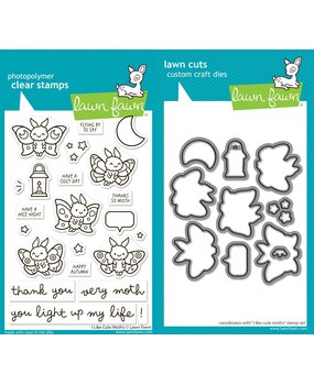 Lawn Fawn I Like Cute Moths Stamp & Die DUO (LF4193) Lawn Fawn I Like Cute Moths Stamp & Die DUO (LF4193)