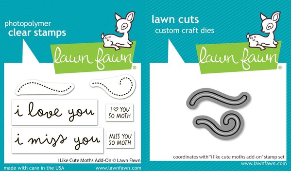 Lawn Fawn I Like Cute Moths Add-On Stamp & Die DUO (LF4196) Lawn Fawn I Like Cute Moths Add-On Stamp & Die DUO (LF4196)