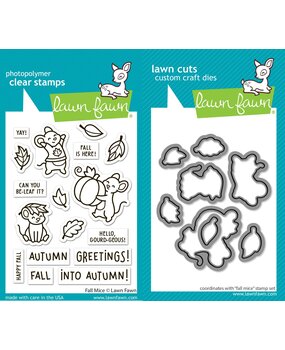Lawn Fawn Fall Mice Stamp & Die DUO (LF4198) Lawn Fawn Fall Mice Stamp & Die DUO (LF4198)