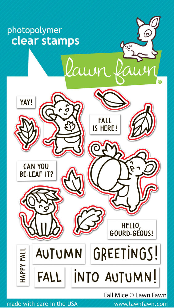 Lawn Fawn Fall Mice Stamp & Die DUO (LF4198) Lawn Fawn Fall Mice Stamp & Die DUO (LF4198)