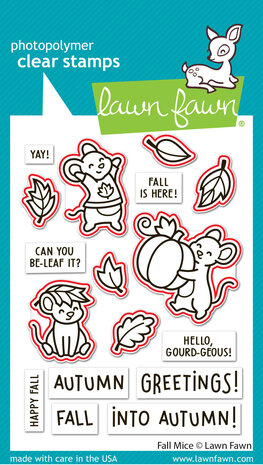 Lawn Fawn Fall Mice Stamp & Die DUO (LF4198) Lawn Fawn Fall Mice Stamp & Die DUO (LF4198)