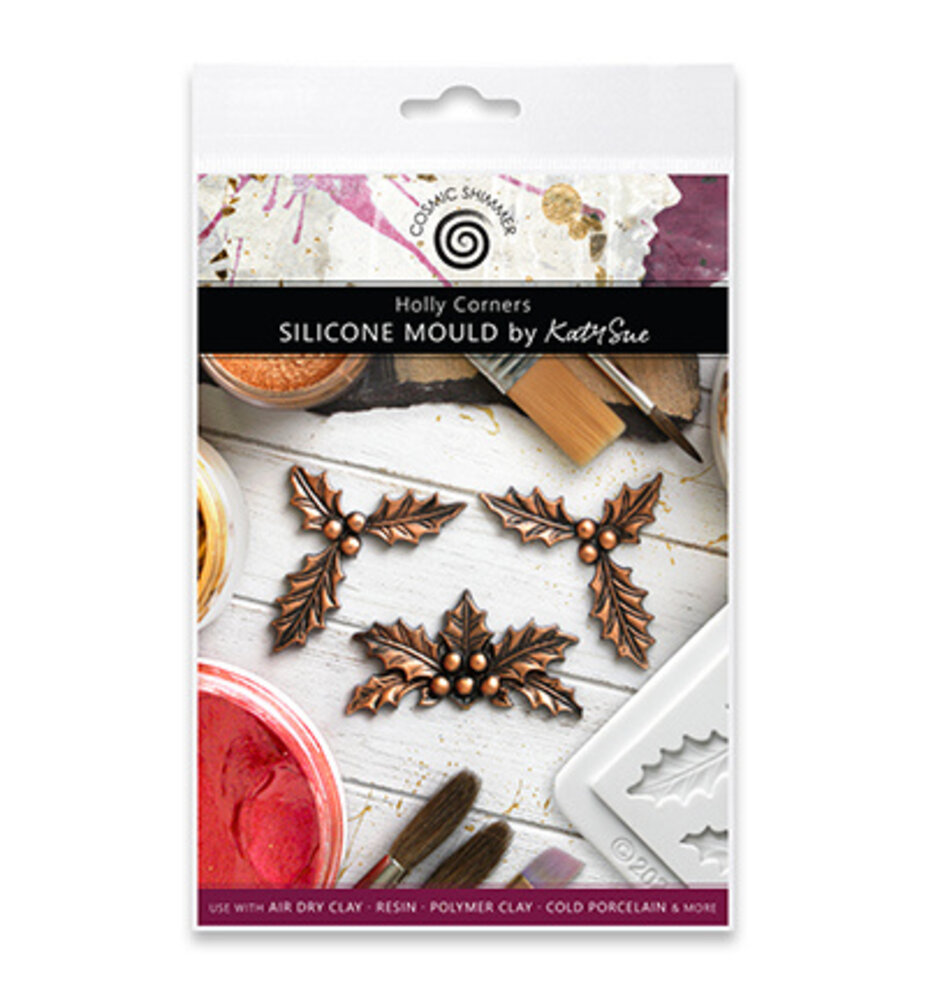 Cosmic Shimmer Silicone Mould Holly Corners (CE0165-CS)