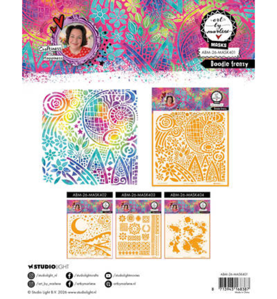Studio Light PRE-ORDER Masking Stencil Doodle Frenzy (ABM-26-MASK401)