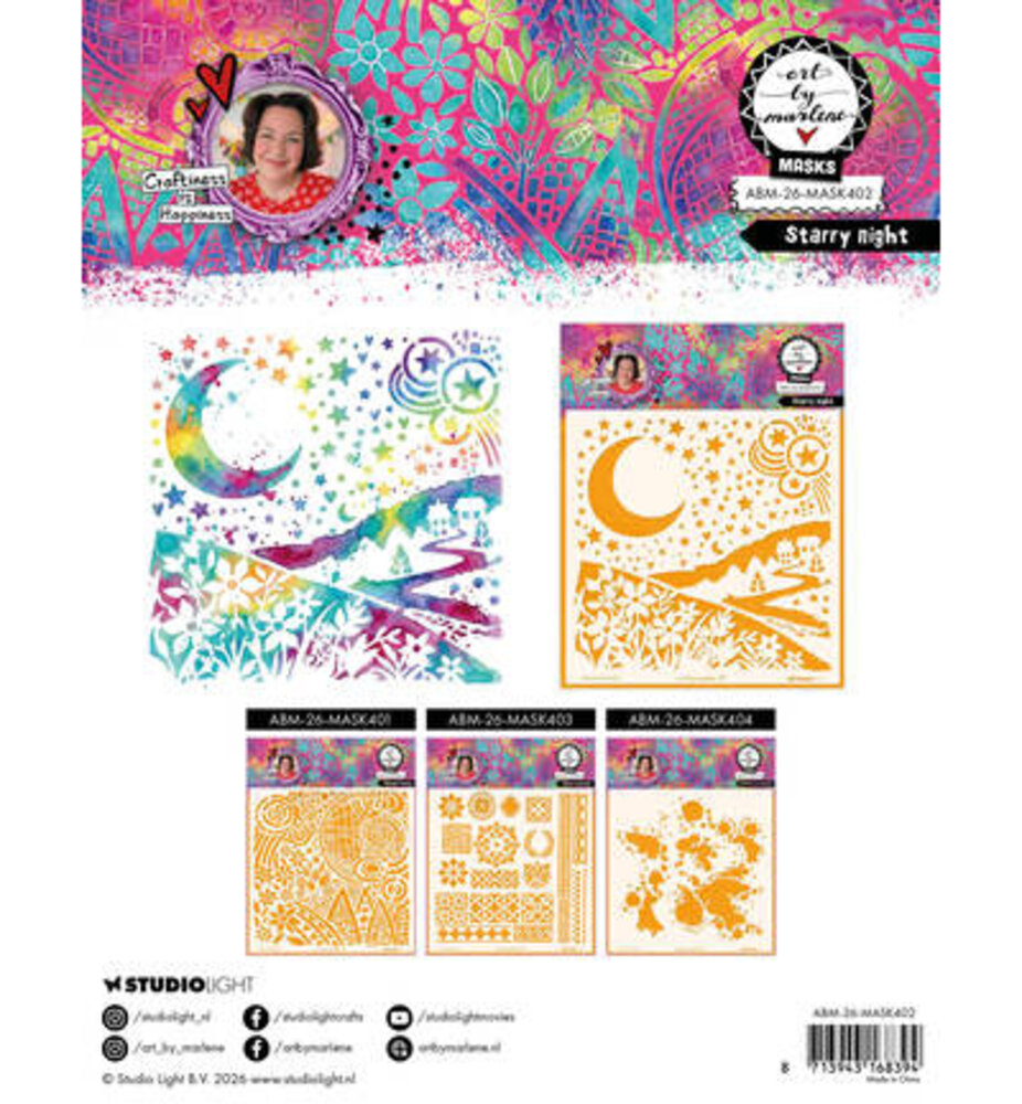 Studio Light PRE-ORDER Masking Stencil Starry Night (ABM-26-MASK402) Studio Light PRE-ORDER Masking Stencil Starry Night (ABM-26-MASK402)