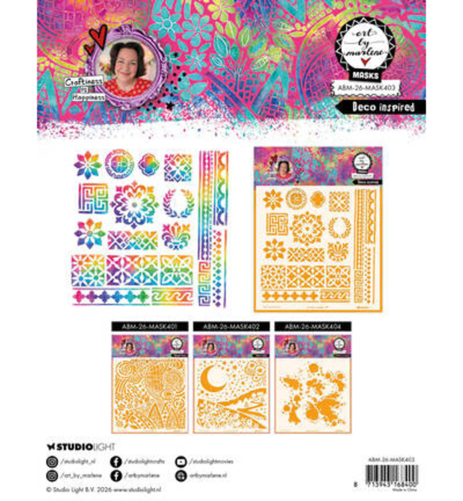 Studio Light PRE-ORDER Masking Stencil Deco Inspired (ABM-26-MASK403) Studio Light PRE-ORDER Masking Stencil Deco Inspired (ABM-26-MASK403)