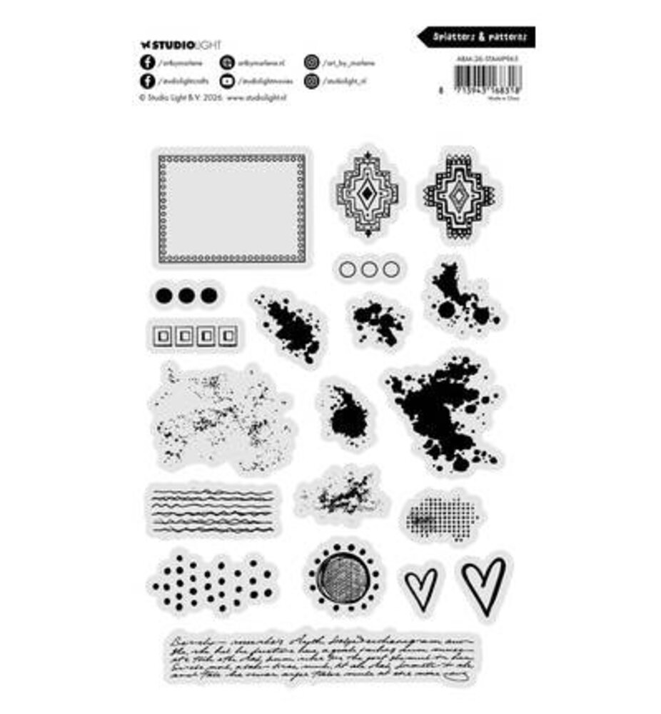 Studio Light PRE-ORDER Clear Stamp Splatters & Patterns (ABM-26-STAMP965) Studio Light PRE-ORDER Clear Stamp Splatters & Patterns (ABM-26-STAMP965)