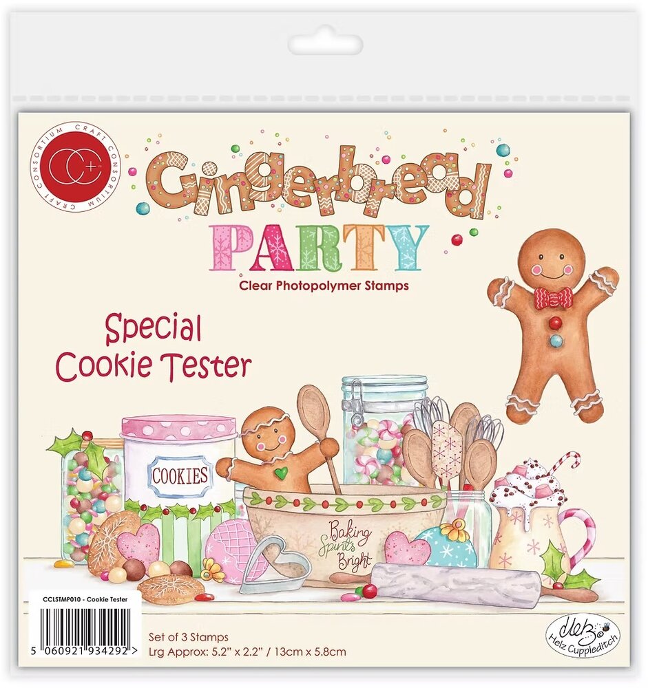 Craft Consortium Gingerbread Party Clear Stamp Cookie Tester (CCLSTMP010)