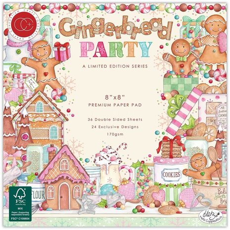 Craft Consortium Gingerbread Party 8x8 Inch Premium Paper Pad (CCLPAD004) Craft Consortium Gingerbread Party 8x8 Inch Premium Paper Pad (CCLPAD004)