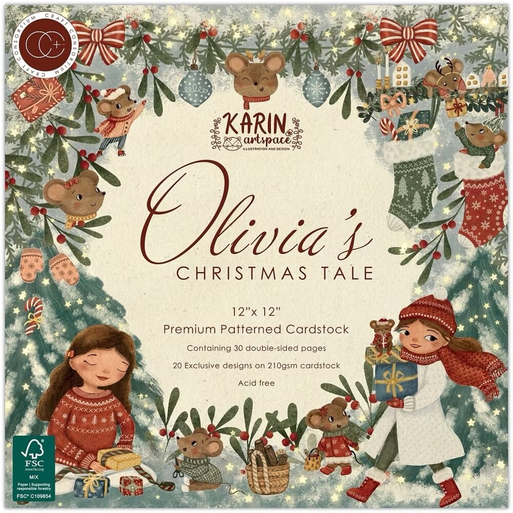 Craft Consortium Olivia's Christmas Tale 12x12 Inch Premium Paper Pad (CCPPAD050)