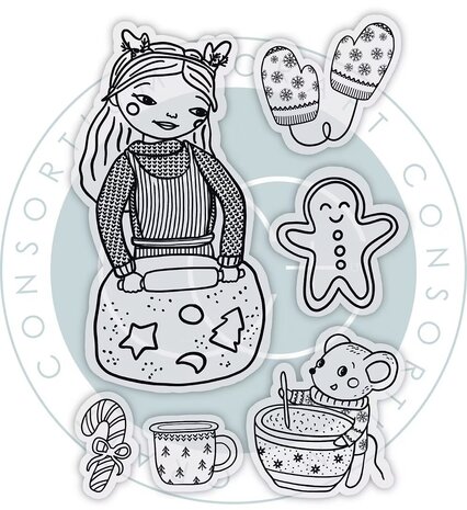 Craft Consortium Olivia's Christmas Tale A6 Clear Stamps Baking (CCSTMP104) Craft Consortium Olivia's Christmas Tale A6 Clear Stamps Baking (CCSTMP104)