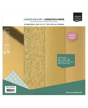 Vaessen Creative Luxury Gold 12x12 Inch Cardstock Paper (2932-005)