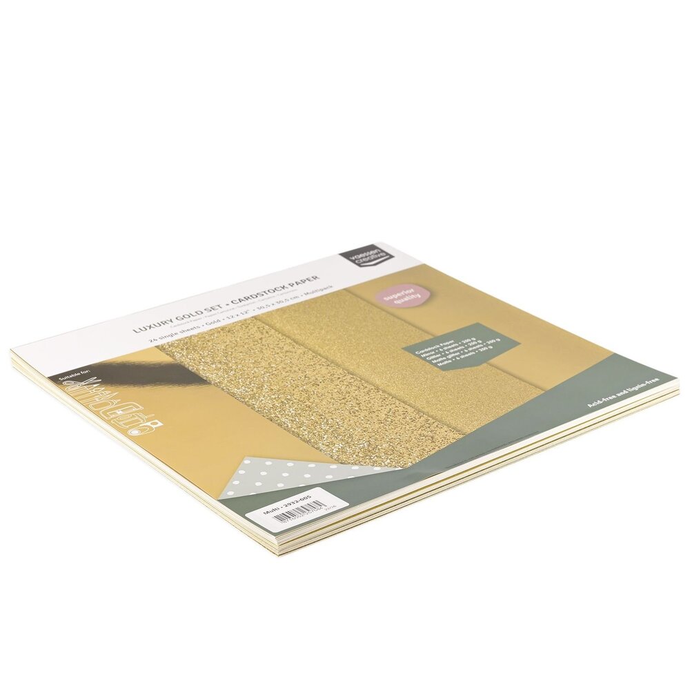 Vaessen Creative Luxury Gold 12x12 Inch Cardstock Paper (2932-005)