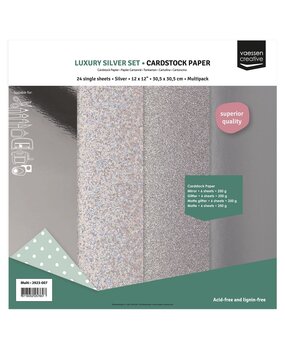 Vaessen Creative Luxury Silver 12x12 Inch Cardstock Paper (2932-007) Vaessen Creative Luxury Silver 12x12 Inch Cardstock Paper (2932-007)