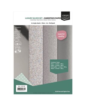 Vaessen Creative Luxury Silver A4 Cardstock Paper (2932-008) Vaessen Creative Luxury Silver A4 Cardstock Paper (2932-008)