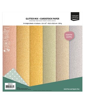 Vaessen Creative Glitter Mix 12x12 Inch Cardstock Paper (2932-012)