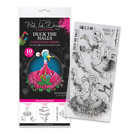 Pink Ink Designs Christmas Series Duck The Halls Clear Stamps (07-0007-PI)