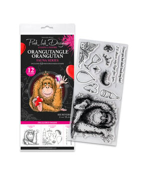 Pink Ink Designs Fauna Series Orangutangle Orangutan Clear Stamps (07-0017-PI)