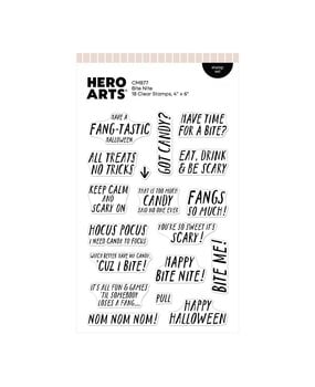Hero Arts PRE-ORDER Spooky Smiles Clear Stamp Set Bite Nite (CM877)