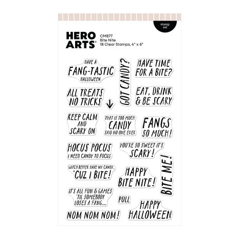 Hero Arts PRE-ORDER Spooky Smiles Clear Stamp Set Bite Nite (CM877)