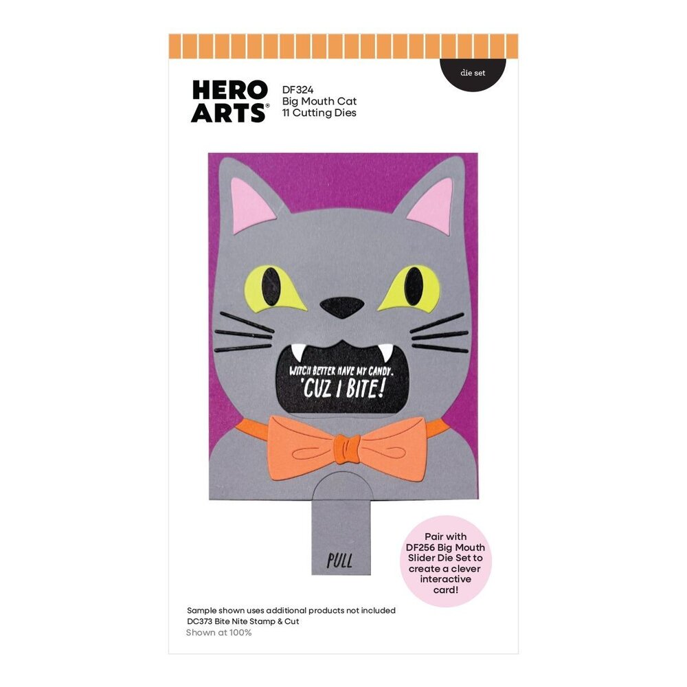 Hero Arts PRE-ORDER Spooky Smiles Die Set Big Mouth Cat (DF324)