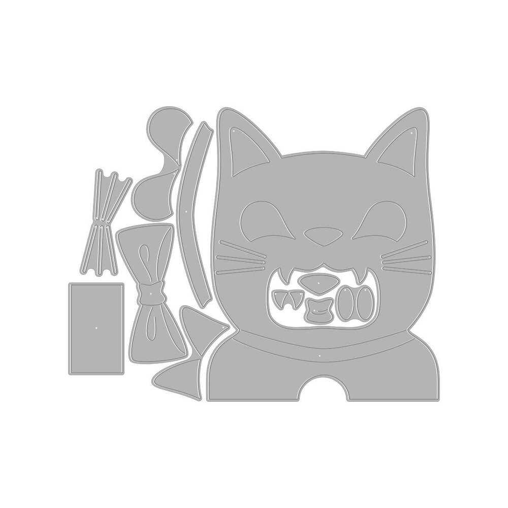 Hero Arts PRE-ORDER Spooky Smiles Die Set Big Mouth Cat (DF324)