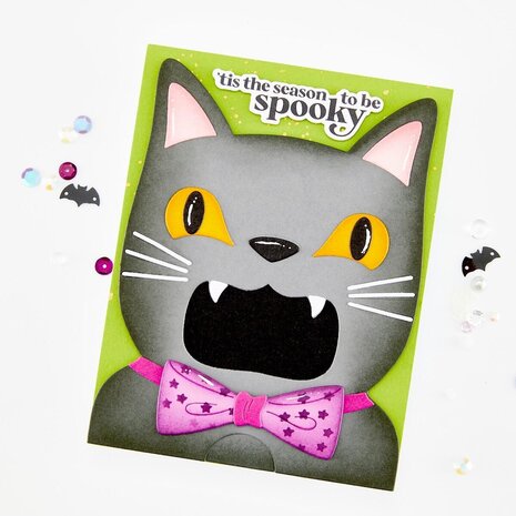 Hero Arts PRE-ORDER Spooky Smiles Die Set Big Mouth Cat (DF324)