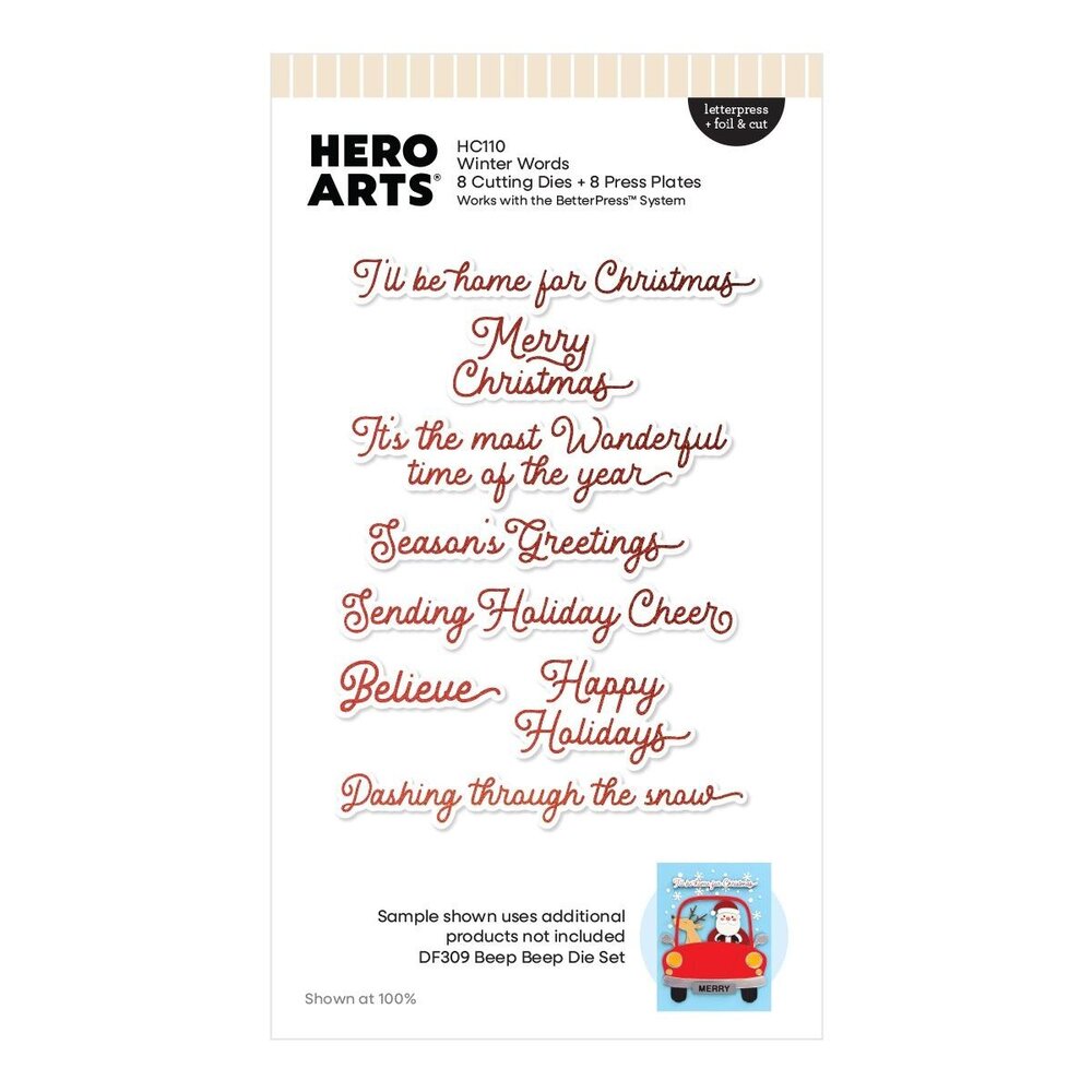 Hero Arts PRE-ORDER Whimsical Wheels Winter Words Hot Foil Plate & Die Set (HC110) Hero Arts PRE-ORDER Whimsical Wheels Winter Words Hot Foil Plate & Die Set (HC110)