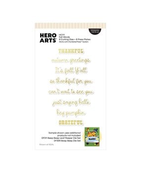 Hero Arts PRE-ORDER Whimsical Wheels Fall Words Hot Foil Plate & Die Set (HC111)