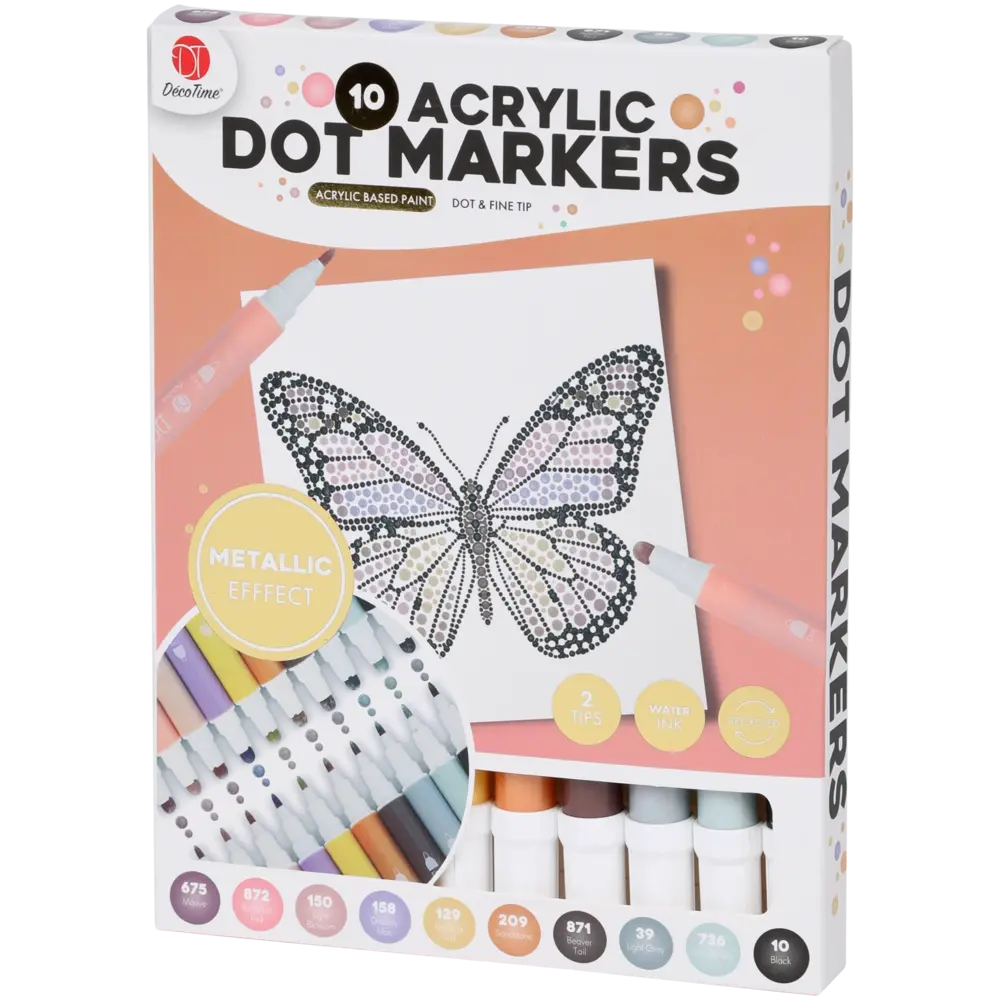 DécoTime Acrylic Dot Markers Pastels (Dot & Fine Tip) (3211945) DécoTime Acrylic Dot Markers Pastels (Dot & Fine Tip) (3211945)