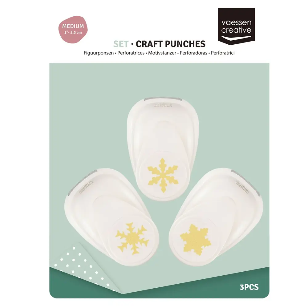Vaessen Creative Figuurpons Set Sneeuwvlokken (3pcs) (2137-141)