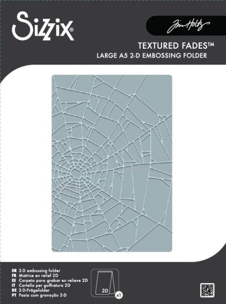 Sizzix 2D Texture Fades A5 Embossing Folder Vault Cobweb by Tim Holtz (667247) Sizzix 2D Texture Fades A5 Embossing Folder Vault Cobweb by Tim Holtz (667247)