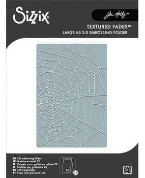Sizzix 2D Texture Fades A5 Embossing Folder Vault Cobweb by Tim Holtz (667247) Sizzix 2D Texture Fades A5 Embossing Folder Vault Cobweb by Tim Holtz (667247)
