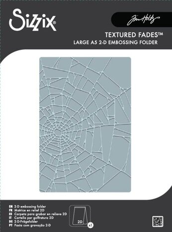 Sizzix 2D Texture Fades A5 Embossing Folder Vault Cobweb by Tim Holtz (667247) Sizzix 2D Texture Fades A5 Embossing Folder Vault Cobweb by Tim Holtz (667247)