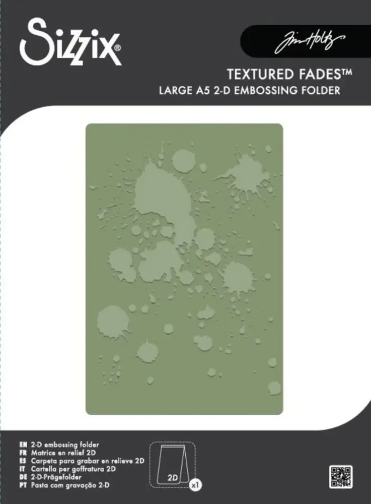 Sizzix 2D Texture Fades A5 Embossing Folder Vault Ink Splats by Tim Holtz (667246) Sizzix 2D Texture Fades A5 Embossing Folder Vault Ink Splats by Tim Holtz (667246)