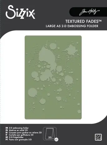 Sizzix 2D Texture Fades A5 Embossing Folder Vault Ink Splats by Tim Holtz (667246) Sizzix 2D Texture Fades A5 Embossing Folder Vault Ink Splats by Tim Holtz (667246)
