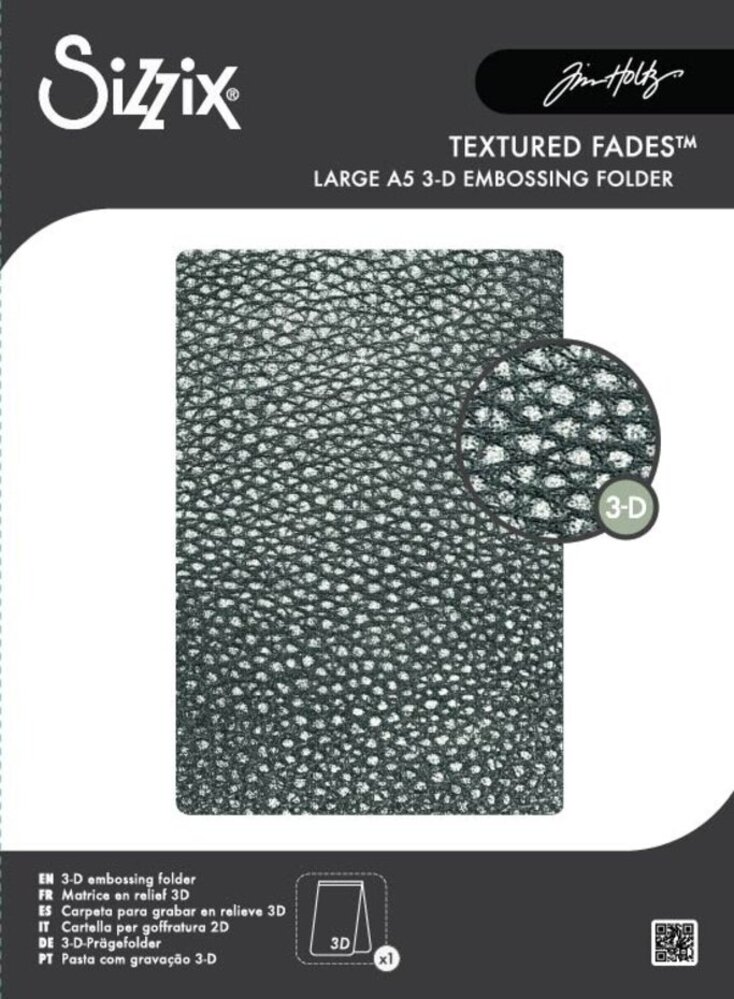 Sizzix 3D Texture Fades A5 Embossing Folder Cracked Leather by Tim Holtz (667240) Sizzix 3D Texture Fades A5 Embossing Folder Cracked Leather by Tim Holtz (667240)
