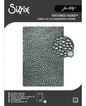 Sizzix 3D Texture Fades A5 Embossing Folder Cracked Leather by Tim Holtz (667240) Sizzix 3D Texture Fades A5 Embossing Folder Cracked Leather by Tim Holtz (667240)