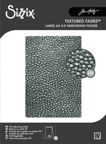 Sizzix 3D Texture Fades A5 Embossing Folder Cracked Leather by Tim Holtz (667240) Sizzix 3D Texture Fades A5 Embossing Folder Cracked Leather by Tim Holtz (667240)