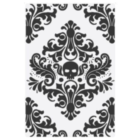 Sizzix Multi-Level Texture Fades A6 Embossing Folder Vault Skull by Tim Holtz (666912) Sizzix Multi-Level Texture Fades A6 Embossing Folder Vault Skull by Tim Holtz (666912)
