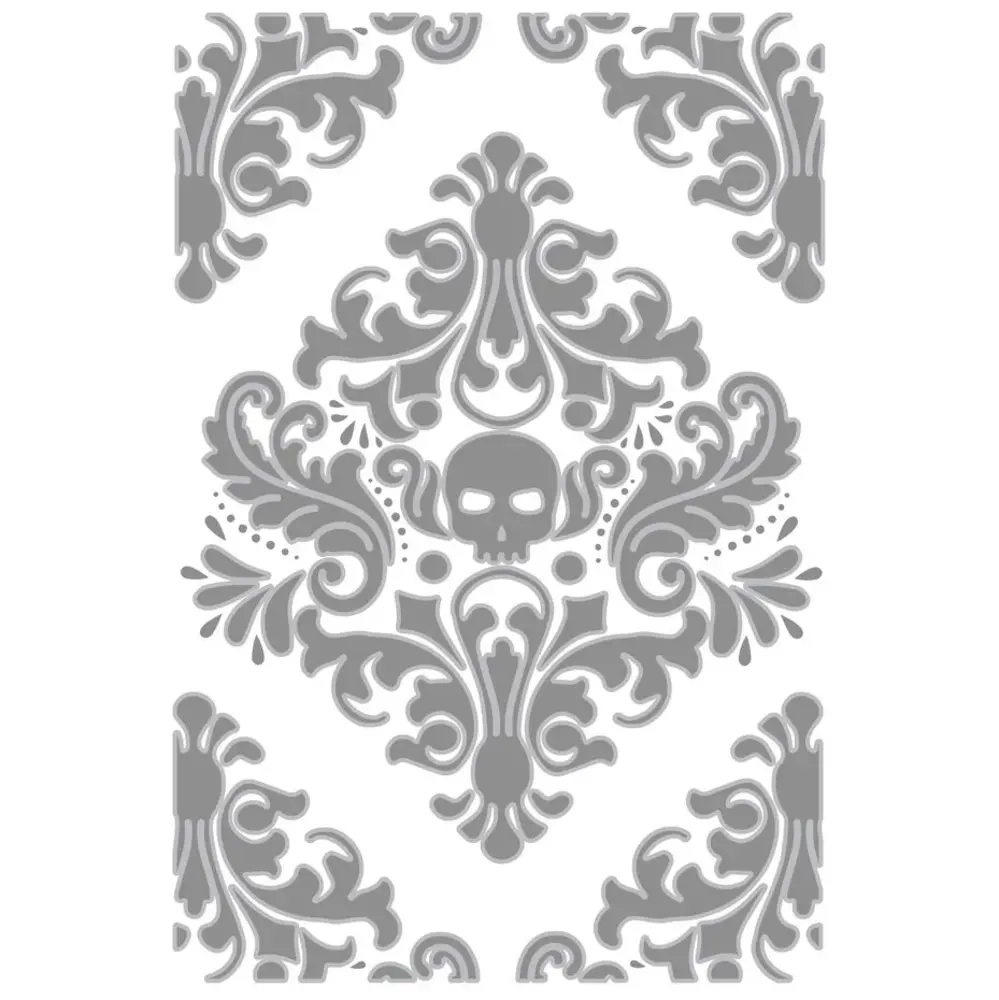 Sizzix Multi-Level Texture Fades A6 Embossing Folder Vault Skull by Tim Holtz (666912) Sizzix Multi-Level Texture Fades A6 Embossing Folder Vault Skull by Tim Holtz (666912)
