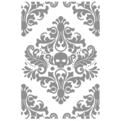 Sizzix Multi-Level Texture Fades A6 Embossing Folder Vault Skull by Tim Holtz (666912) Sizzix Multi-Level Texture Fades A6 Embossing Folder Vault Skull by Tim Holtz (666912)